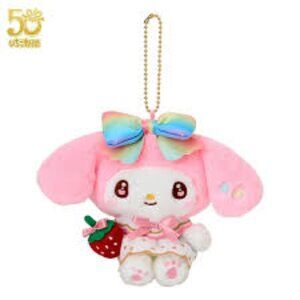 Sanrio My Melody Strawberry News 50th Anniversary Plush Clasp